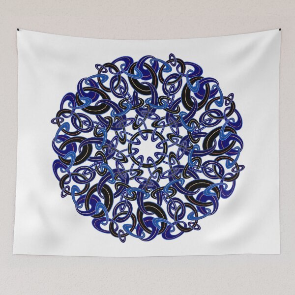 Item preview, Blue linked oval shaped mandala designed and sold by DaveDanchuk.