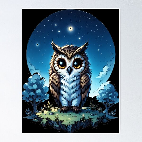 Item preview, Cosmic Owl Stargazing Scene designed and sold by Arcane  Adorable.