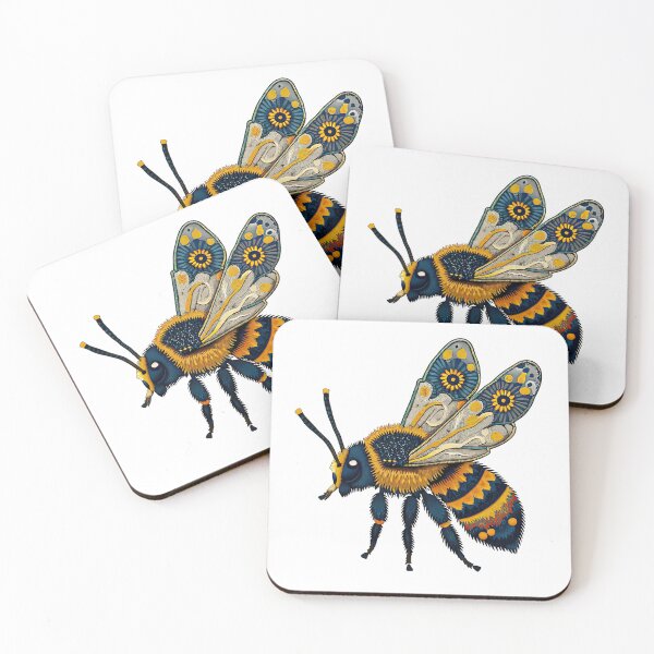 Item preview, Vibrant Blue and Yellow Bee Art designed and sold by Studio-g.