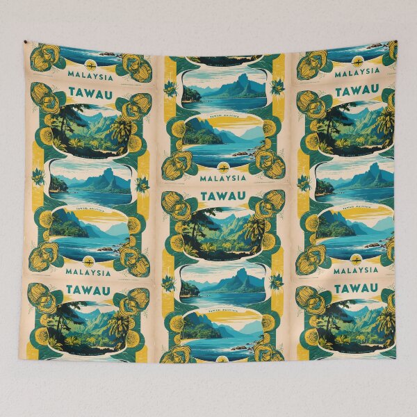 Item preview, Tawau Malaysia Vintage Travel Tourism designed and sold by TravelersGems.