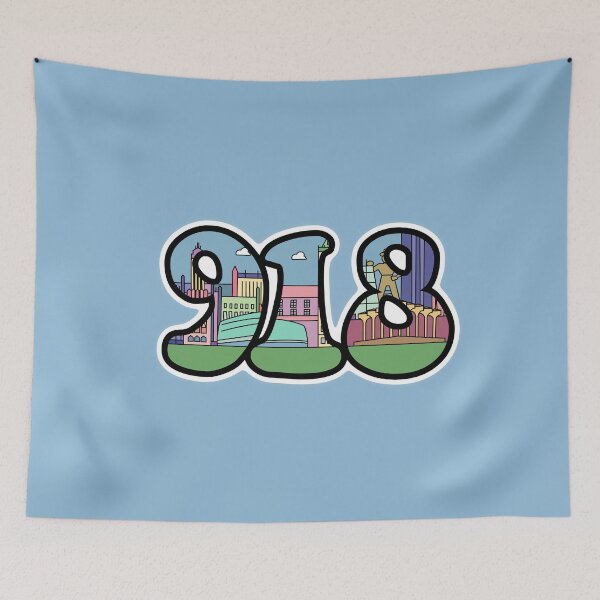 Item preview, Tulsa 918 Area Code Skyline designed and sold by Maggie Elias.