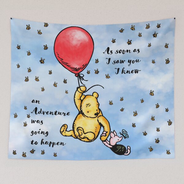 Item preview, Classic Winnie the Pooh and Piglet Adventure with Red Balloon designed and sold by SirLeeTees.