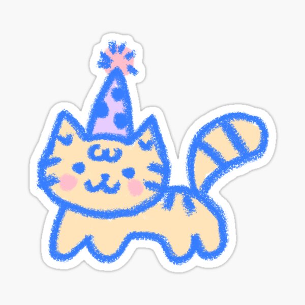 Party Cat Cute Doodle Sticker