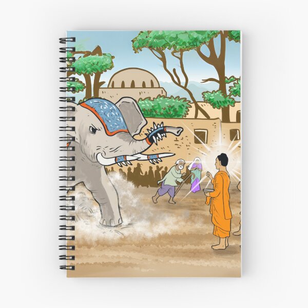Item preview, Calming the Elephant: Buddha’s Triumph of Compassion over Chaos designed and sold by Buddhism.net.