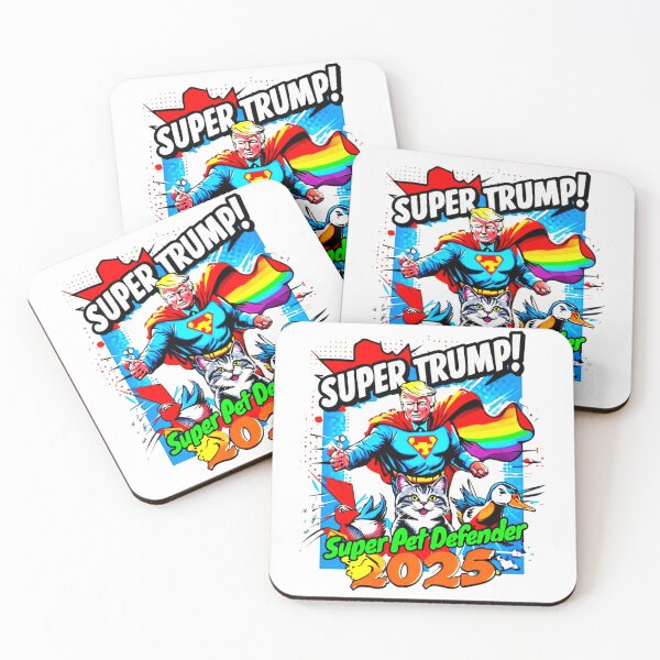 Item preview, Super Trump 2025 Super Pet Defender! Protect Our Cats and Ducks - Vintage Pop Art Print designed and sold by Earth Nature Creations.
