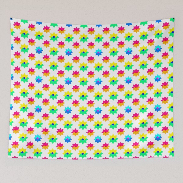 Item preview, A colorful pattern of flowers is displayed on a white background designed and sold by PWDigitalArt.