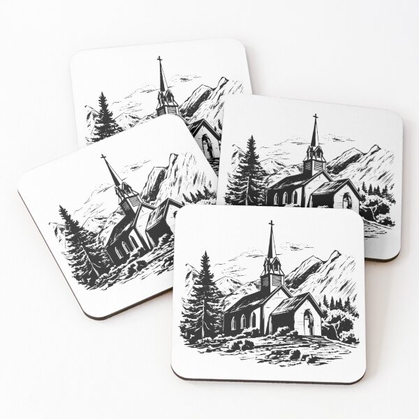 Item preview, Country Church Western Prayer House Rustic Old Scene designed and sold by inkoutninja.