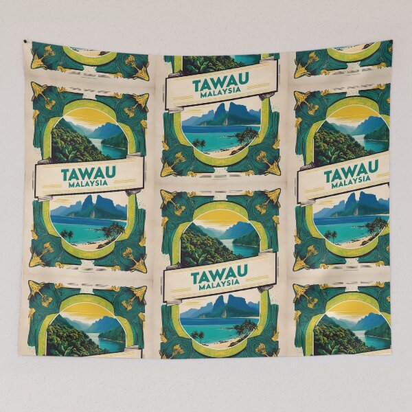 Item preview, Tawau Malaysia Vintage Travel Tourism designed and sold by TravelersGems.