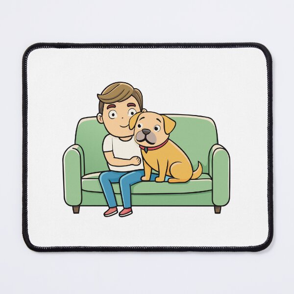 Item preview, Affectionate Puggle Snuggling on Couch designed and sold by iwcus.