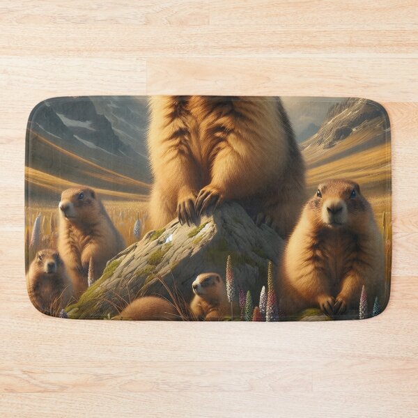 Item preview, Majestic Marmots in Alpine Meadow designed and sold by CitrineLinker.