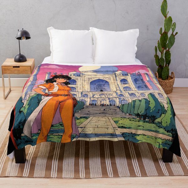 Item preview, Retro Anime Girl Taj Mahal India 80s Vintage Travel designed and sold by Retro-Anime9.