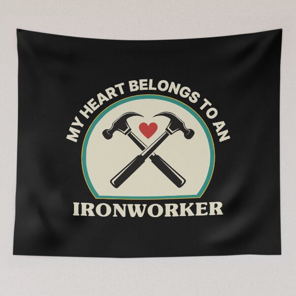 Item preview, My Heart Belongs to an Ironworker – Proud Ironworker Wife designed and sold by DesignDazzles.