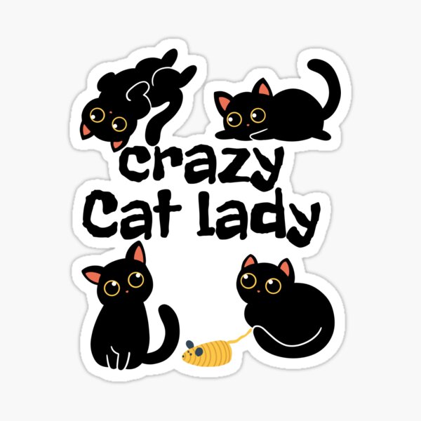 Item preview, Crazy cat lady with black cats for cat moms designed and sold by coloursforkids.