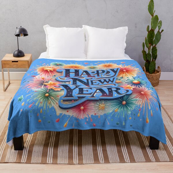 Item preview, Happy New Year Fireworks Label – Festive Celebration Design, designed and sold by PaintMeWorld.