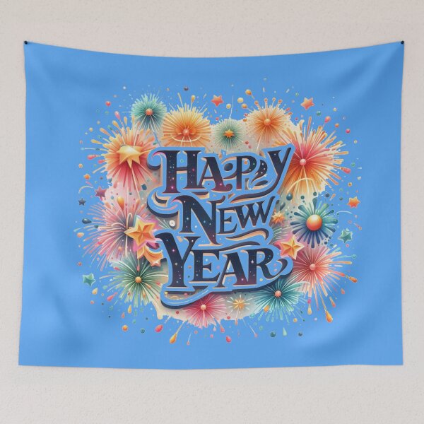 Item preview, Happy New Year Fireworks  Label – Festive Celebration Design,  designed and sold by PaintMeWorld.