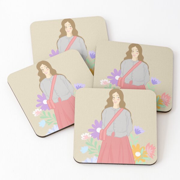 Item preview, Elegant girl in a flower-adorned dress celebrating love and beauty illustrated on a cream paper background designed and sold by Ammi77.