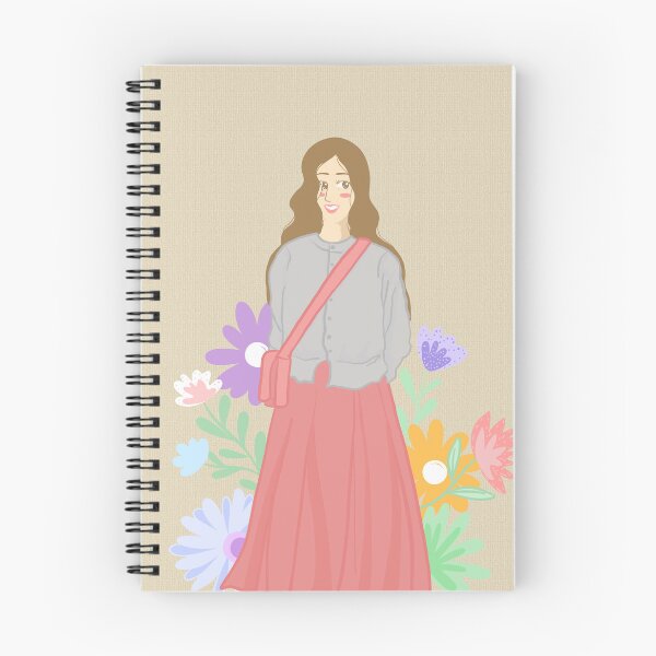 Item preview, Elegant girl in a flower-adorned dress celebrating love and beauty illustrated on a cream paper background designed and sold by Ammi77.