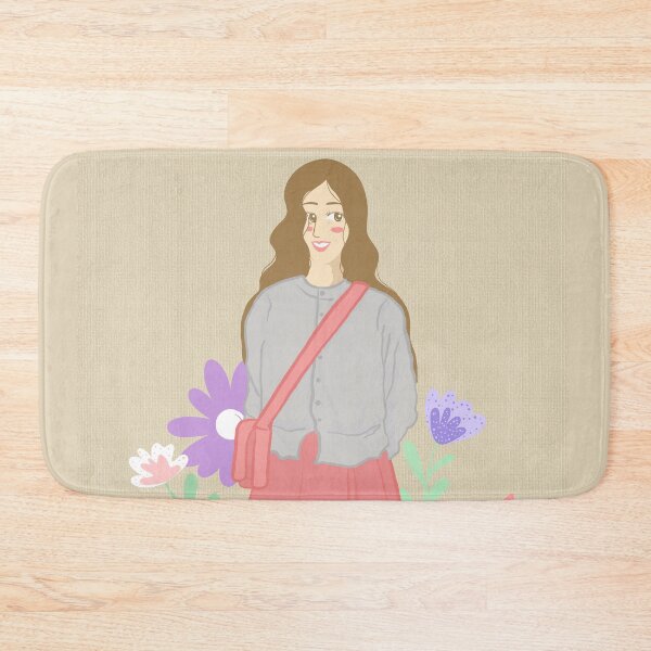 Item preview, Elegant girl in a flower-adorned dress celebrating love and beauty illustrated on a cream paper background designed and sold by Ammi77.