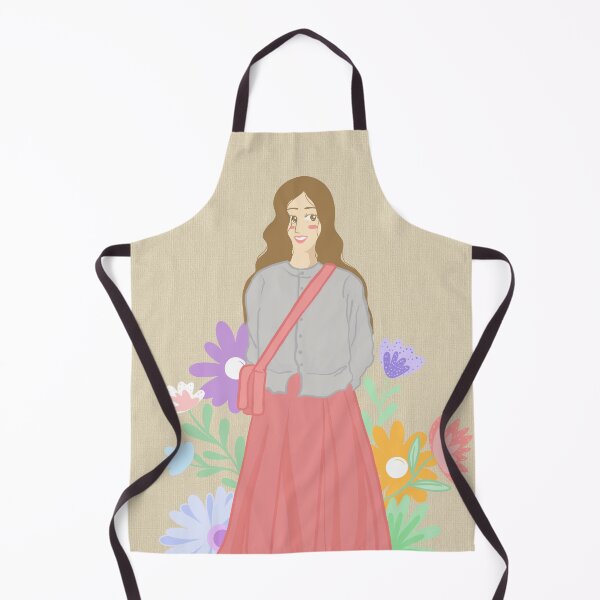 Item preview, Elegant girl in a flower-adorned dress celebrating love and beauty illustrated on a cream paper background designed and sold by Ammi77.