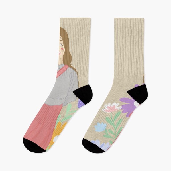 Item preview, Elegant girl in a flower-adorned dress celebrating love and beauty illustrated on a cream paper background designed and sold by Ammi77.