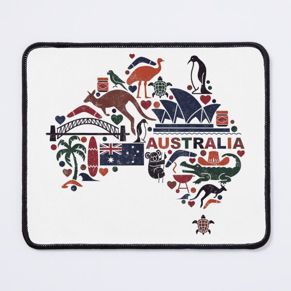 Item preview, moreton island australia flag Travel Australia Map designed and sold by AddlPoolart.