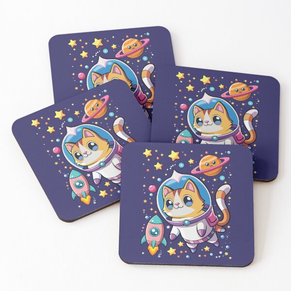 Item preview, Astronaut Kitty Galaxy Galactic Space Cat designed and sold by FemmePod.