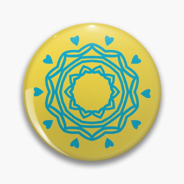 Item preview, Circle of Hearts 2 - Turquoise on Yellow designed and sold by KeksWorkroom.