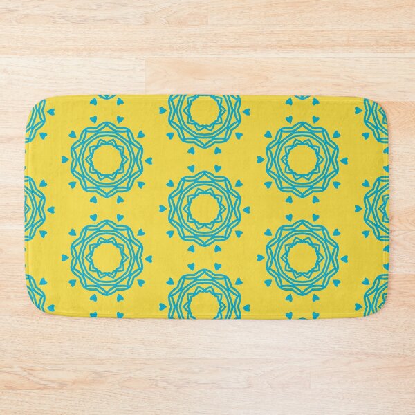 Item preview, Circle of Hearts 2 - Turquoise on Yellow designed and sold by KeksWorkroom.