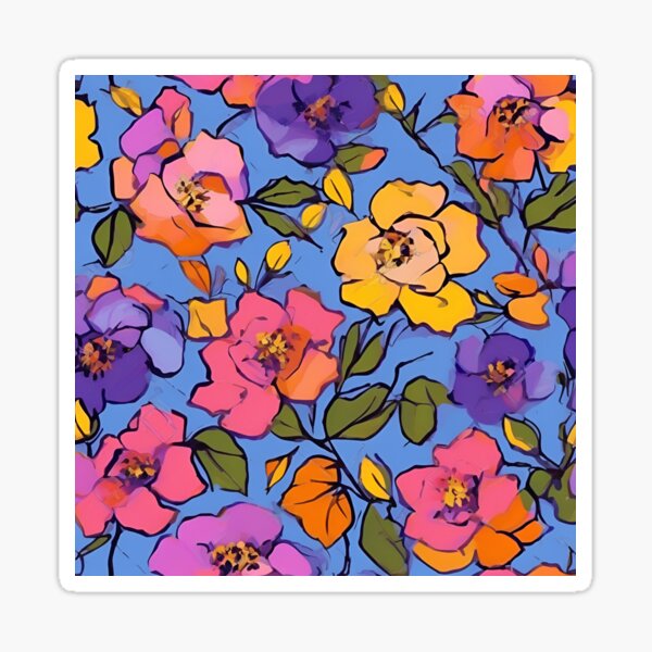 Item preview, Colorful Roses Floral Guache Style Flowers designed and sold by SeaStarAlex.