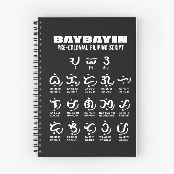 Item preview, BAYBAYIN FILIPINO PRE COLONIAL ALPHABET POSTER BLACK STICKER designed and sold by aydapadi.