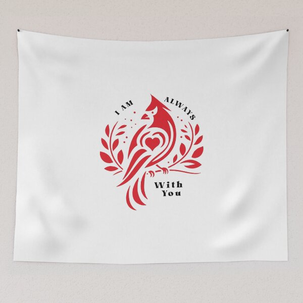 Item preview, Cardinal bird tribute design, "I am always with you" bird art designed and sold by Dominika Farkašová.