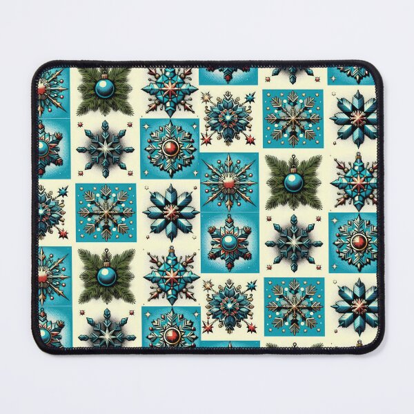 Item preview, Christmas Pattern blue crystal snowflakes,Vintage Christmas Pattern,christmas retro,retro vintage christmas,vintage art designed and sold by Expressions-Sel.