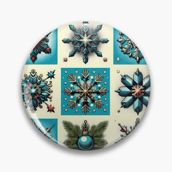 Item preview, Christmas Pattern blue crystal snowflakes,Vintage Christmas Pattern,christmas retro,retro vintage christmas,vintage art designed and sold by Expressions-Sel.