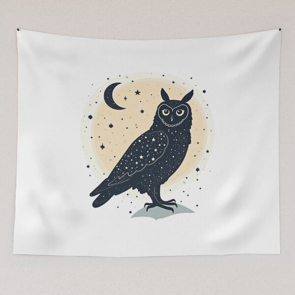 Item preview, Owl Moon Starry Night, Unique Owl Graphic, Celestial Night Sky, Mystical Owl Design, Gift for Owl Lovers designed and sold by PripriDesign.