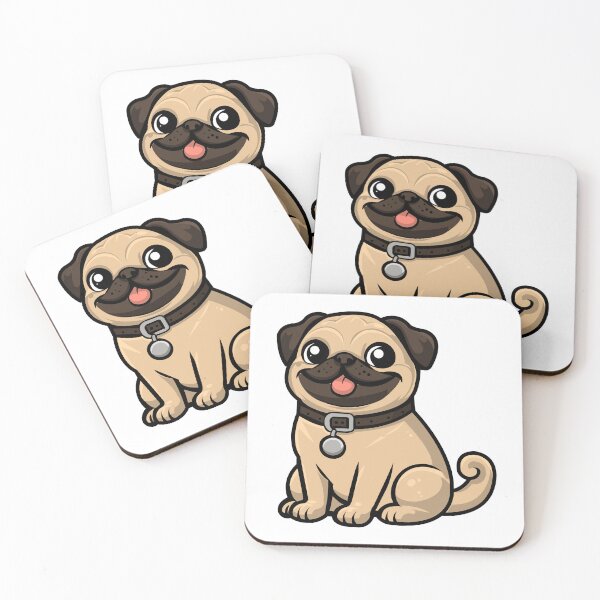 Item preview, Cute Pug with Collar - Perfect for Animal Lovers - T Shirt Design and Sticker Design designed and sold by CreativeTomb.