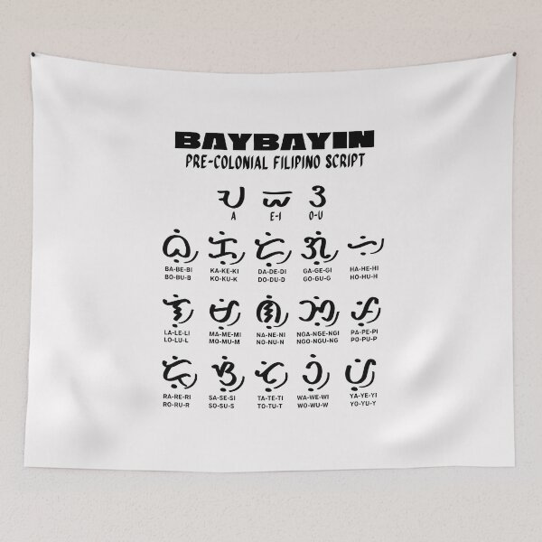 Item preview, BAYBAYIN FILIPINO PRE COLONIAL ALPHABET WHITE SHIRT designed and sold by aydapadi.