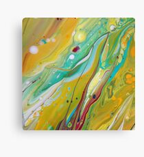 Fluid Nature - Sunny Springtime - Abstract Acrylic Pour Art Canvas Print