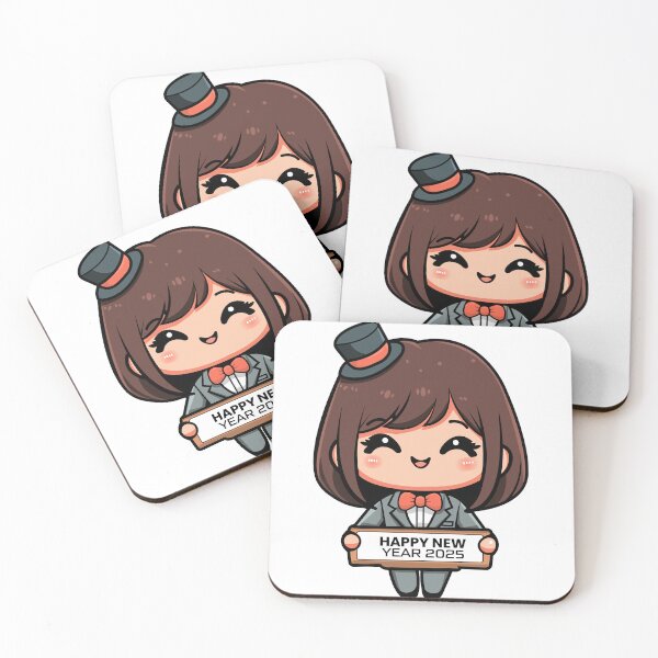 Item preview, Cute Character Holding "HAPPY NEW YEAR 2025" Sign - New Year T-Shirt Design designed and sold by CreativeTomb.