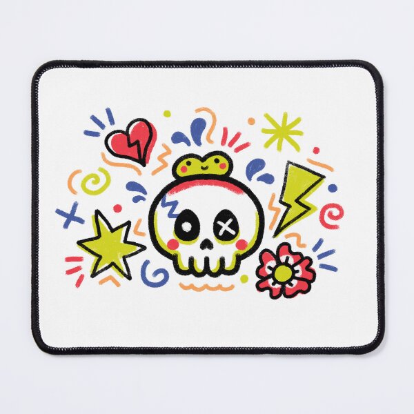 Item preview, Punk Frog with Skull Old School Tattoo designed and sold by EmiBeeBuzz.
