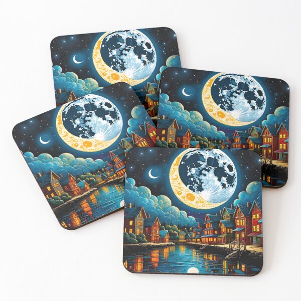 Item preview, Beautiful Moonscape: Bright Moon, Starry Night designed and sold by GrizzlyCollective.