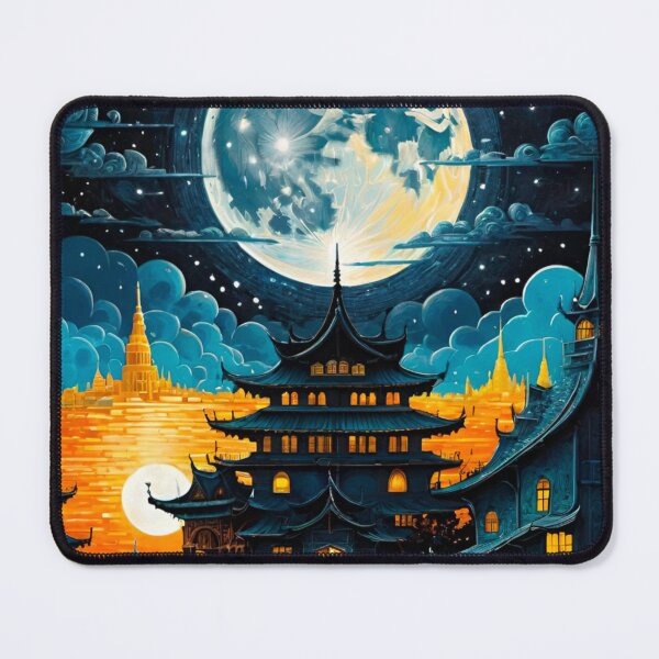 Item preview, Detailed Moonscape with a Bright Full Moon designed and sold by GrizzlyCollective.