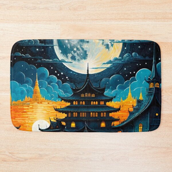 Item preview, Detailed Moonscape with a Bright Full Moon designed and sold by GrizzlyCollective.
