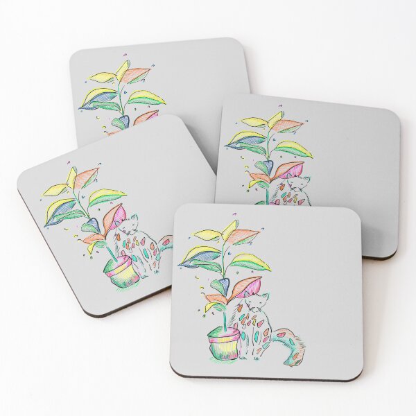 Item preview, Cat and The Plant Pattern designed and sold by Moojan Azar.