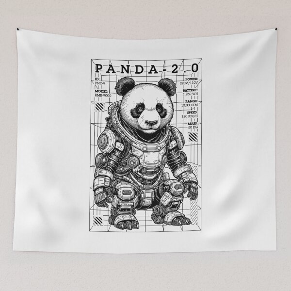 Item preview, Panda Gamer Cyberpunk Funny Animal Bear Robot Cyber Gaming designed and sold by GrandeDuc.