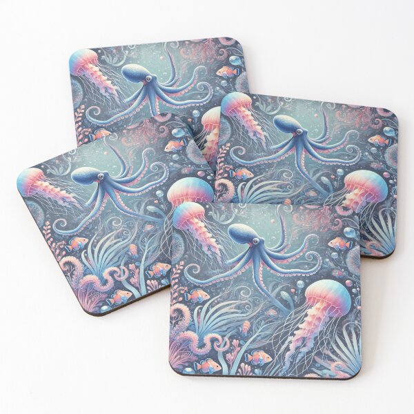 Item preview, Octopus & Jellyfish Ocean Pattern designed and sold by GabrielWest.