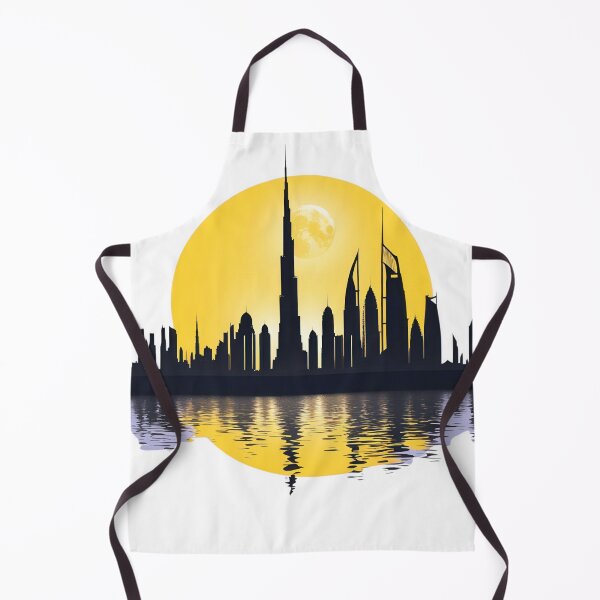 Item preview, Dubai Skyline with Burj Khalifa Supermoon Minimalist Cityscape Art designed and sold by Jasava Shop.