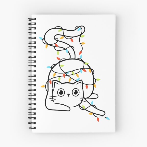 Item preview, Cat tangled in Christmas lights design designed and sold by Dominika Farkašová.