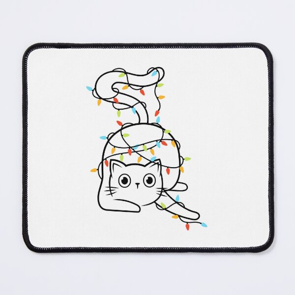 Item preview, Cat tangled in Christmas lights design designed and sold by Dominika Farkašová.