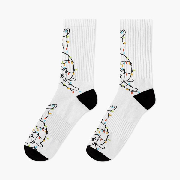 Item preview, Cat tangled in Christmas lights design designed and sold by Dominika Farkašová.