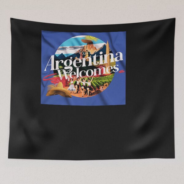 Item preview, Argentina Walcomes Flag Map designed and sold by AnimalsDH305.